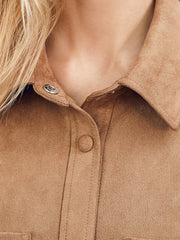 Button Front Casual Long Sleeve Coat