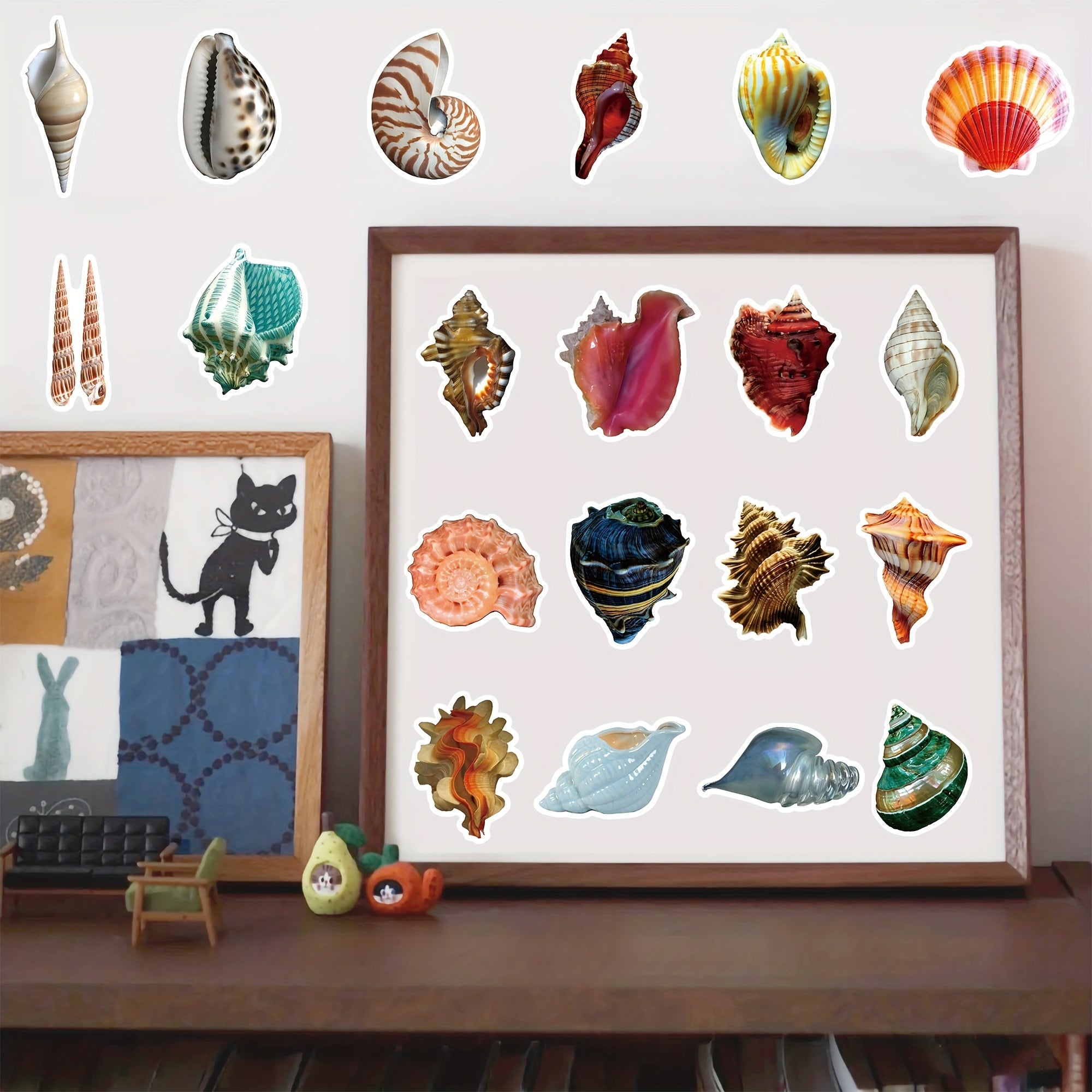 50pcs Sea Shell Conch Stickers For Waterproof Vinyl Stickers