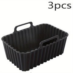 3pcs Silicone Liner For Air Fryer Reusable Food Safe Non-stick Baking Pan