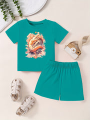 Toddler Kid 2pcs Bottoming Set Short Sleeve T shirt & Matching Shorts