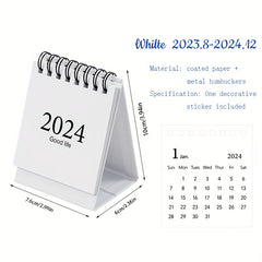 Mini Desk Calendar w/ Stickers 17 Months Home Office School