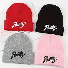 Runty Embroidered Knitted Hat Hip Hop Fall/Winter Beanie