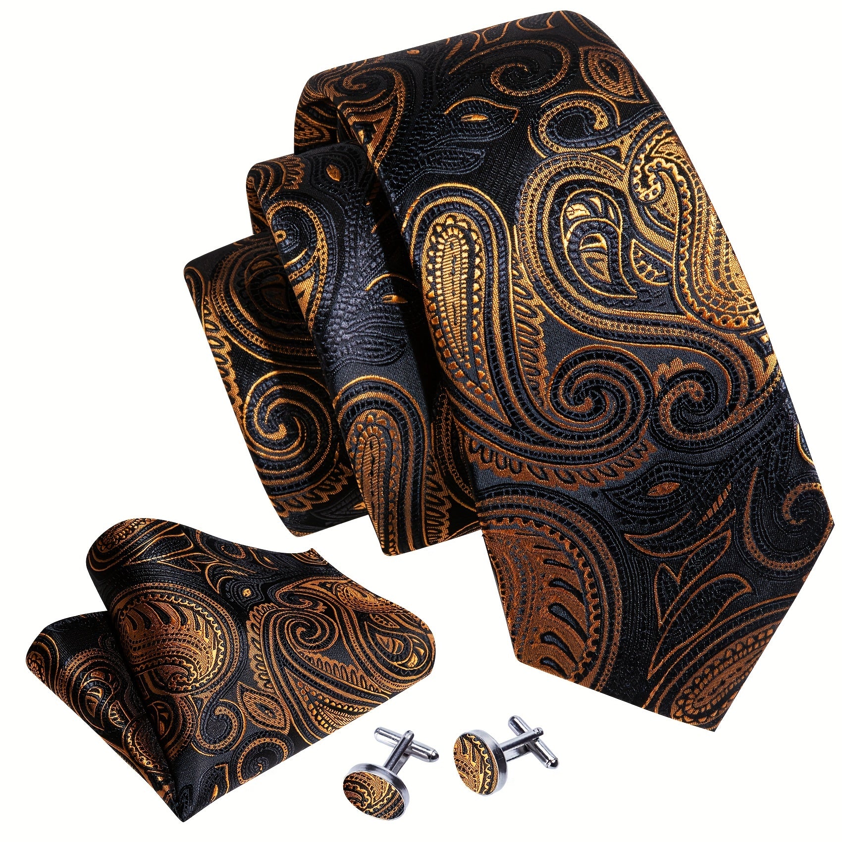 Men's Classic Jacquard Paisley Tie Set