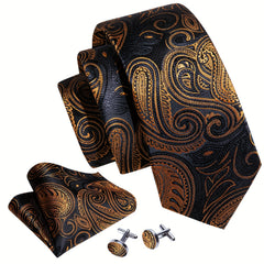 Men's Classic Jacquard Paisley Tie Set