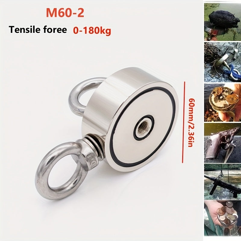 High Power Fishing Magnet with Eye Bolts for Lakes Beaches and Treasure