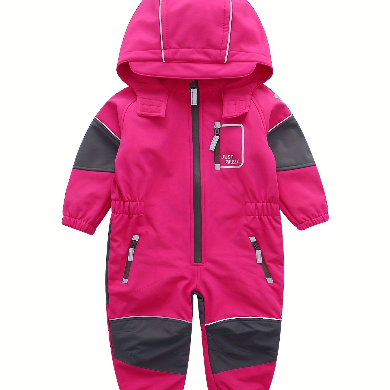 Girls Softshell Outdoor Ski Suit Hooded Warm Fleece Lined Jumpsuit
