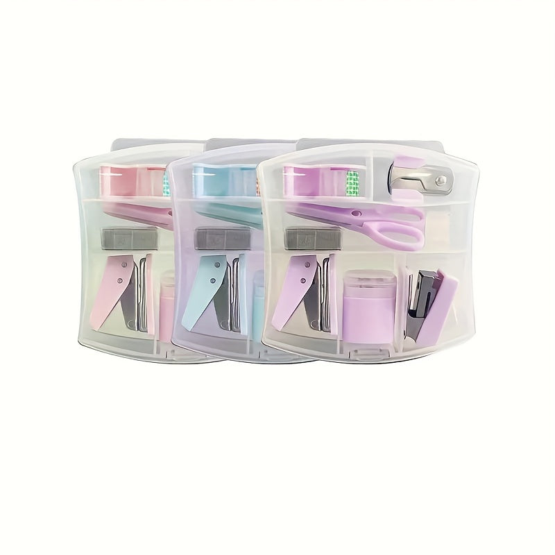 Macaron Stationery Set - Clear Plastic Box
