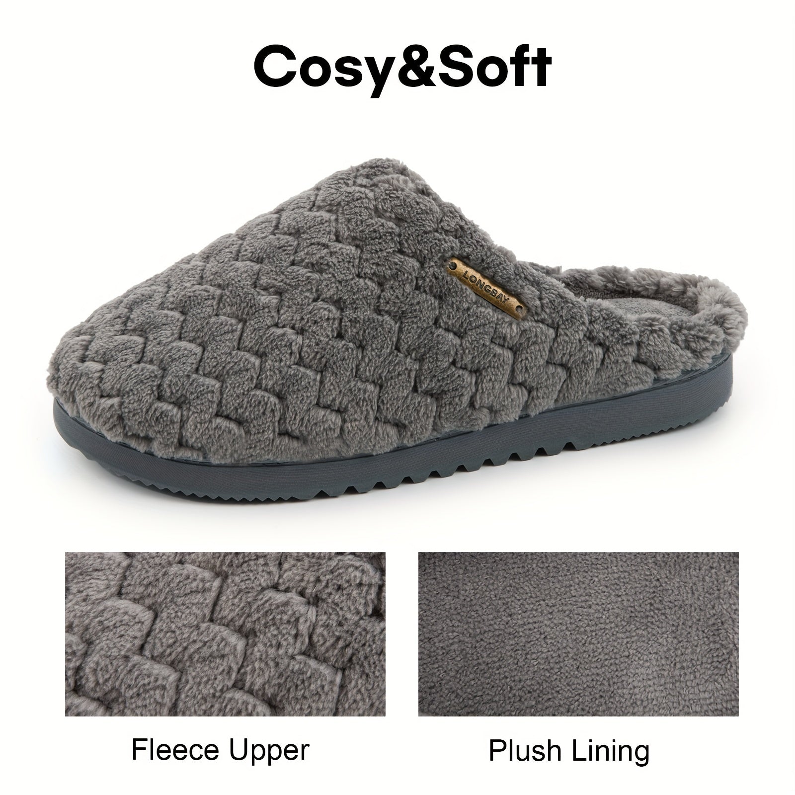 Women's Plush Lined Slippers Closed Toe Slip On Home Shoes