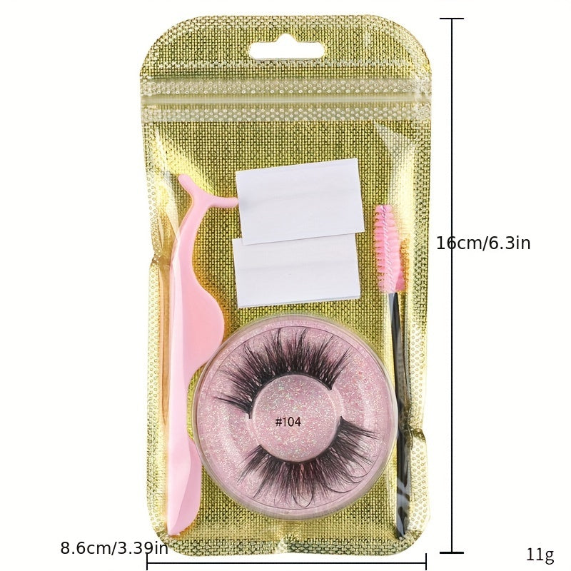 Reusable Self Adhesive Wispy Natural Eyelashes with Applicator