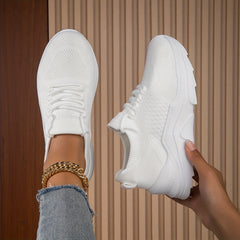Women's Breathable Platform Sneakers Casual Lace Up Shoes