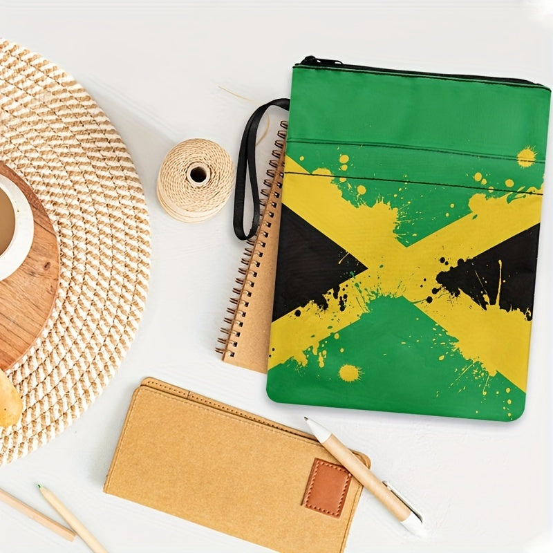 Jamaican Flag Book Sleeve With Zipper Book Protector Paperback Book Cover