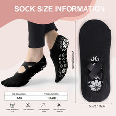 Yoga Socks Women Non Slip Grips Cross Strap Pilates Fitness Ballet