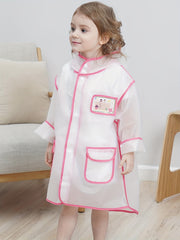 Cartoon Bunny Rain Poncho for Girls - Reusable Waterproof
