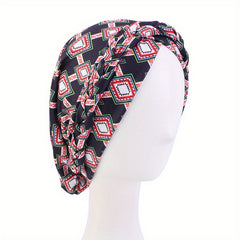 Boho Print Braid Turban Cap Women Stretch Hijab Headwrap
