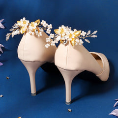 Crystal Faux Pearl Shoe Clips for Wedding Bride 1 Pair