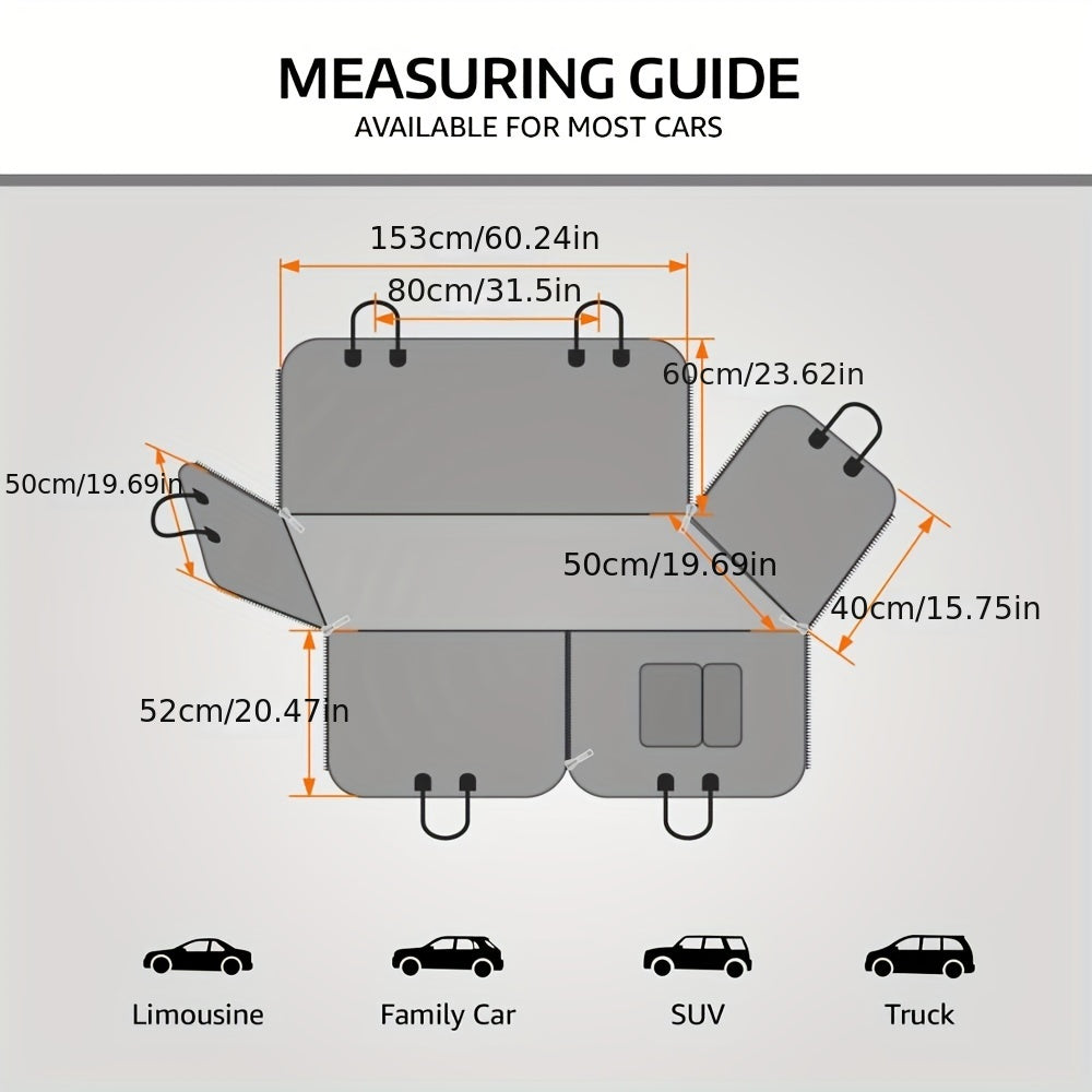Waterproof Dog Car Seat Cover with Side Flaps - Hammock Convertible