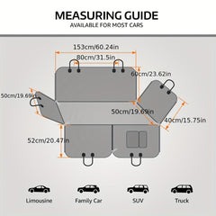 Waterproof Dog Car Seat Cover with Side Flaps - Hammock Convertible