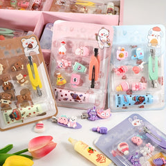 Children's DIY Hair Clip Set with Glue - 4 Piece Set