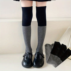 3 Pairs Girls Kids Over the Knee Stockings Block Calf Socks
