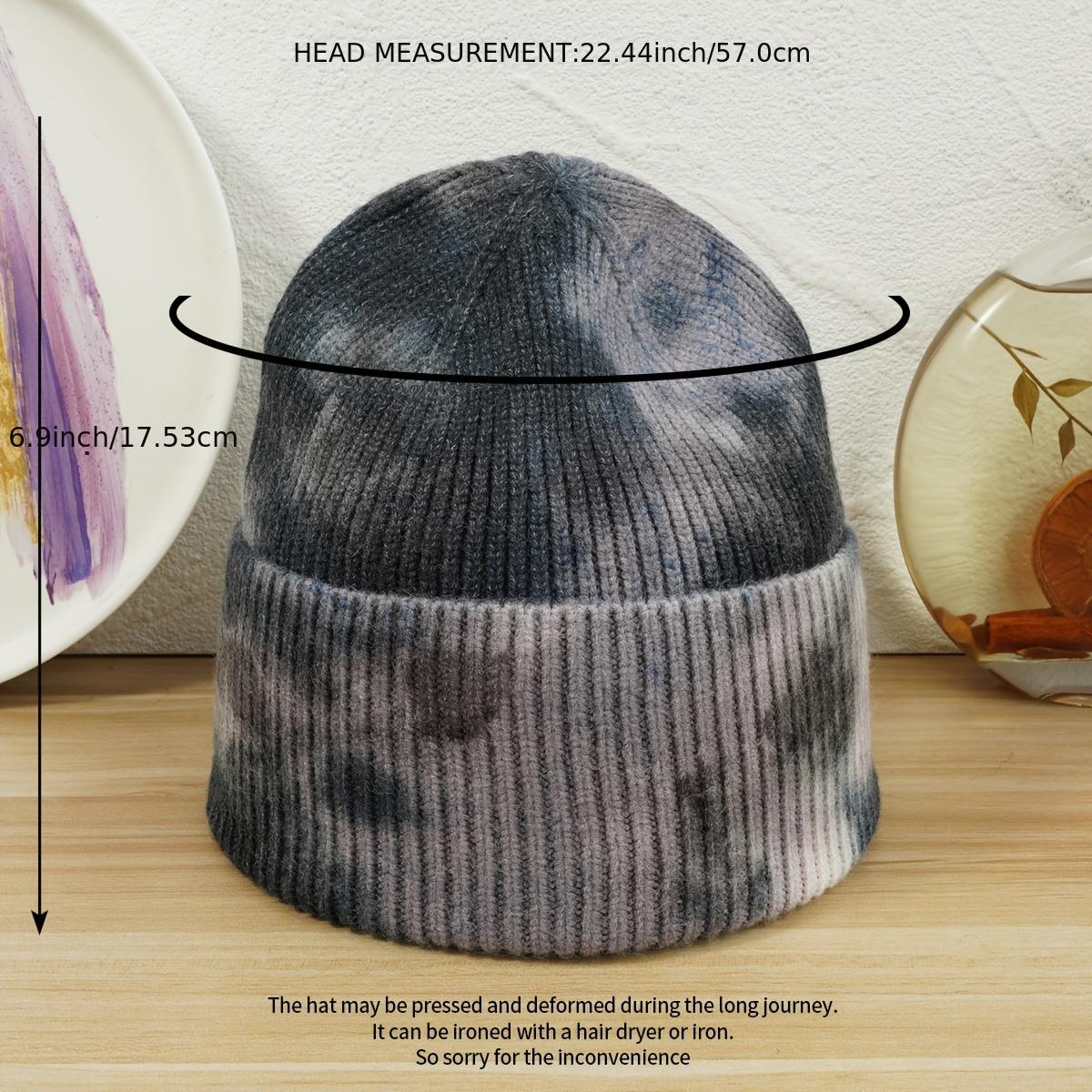 Tie Dyed Beanie Woolen Hat Women Gradient Knitted Warm Gift For Her