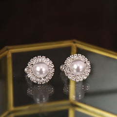 Crystal Faux Pearl Headband Earring Set Bridal Hair Accessories