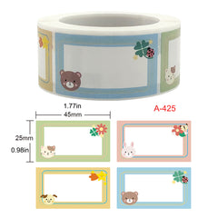 250pcs Cartoon Name Tag Stickers Roll
