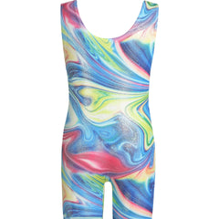 Girls Sleeveless Athletic Jumpsuit Gymnastics Leotards Cycling Training Wear