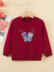 Tie Dye Graphic Sweatshirt for Girls Round Neck Pullover Tops