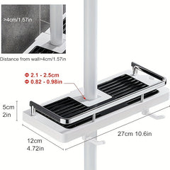 Shower Rack No Drilling Bathroom Storage Box Soap Shampoo Towel 21mm 25mm Rod