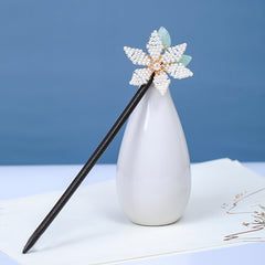 Vintage Osmanthus Hair Pin for Thick Hair Wooden Chignon Tassels Flower Branch