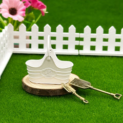 2pcs 1:12 Dollhouse Metal Flower Bucket Basket with Shovel Fairy Garden Decor