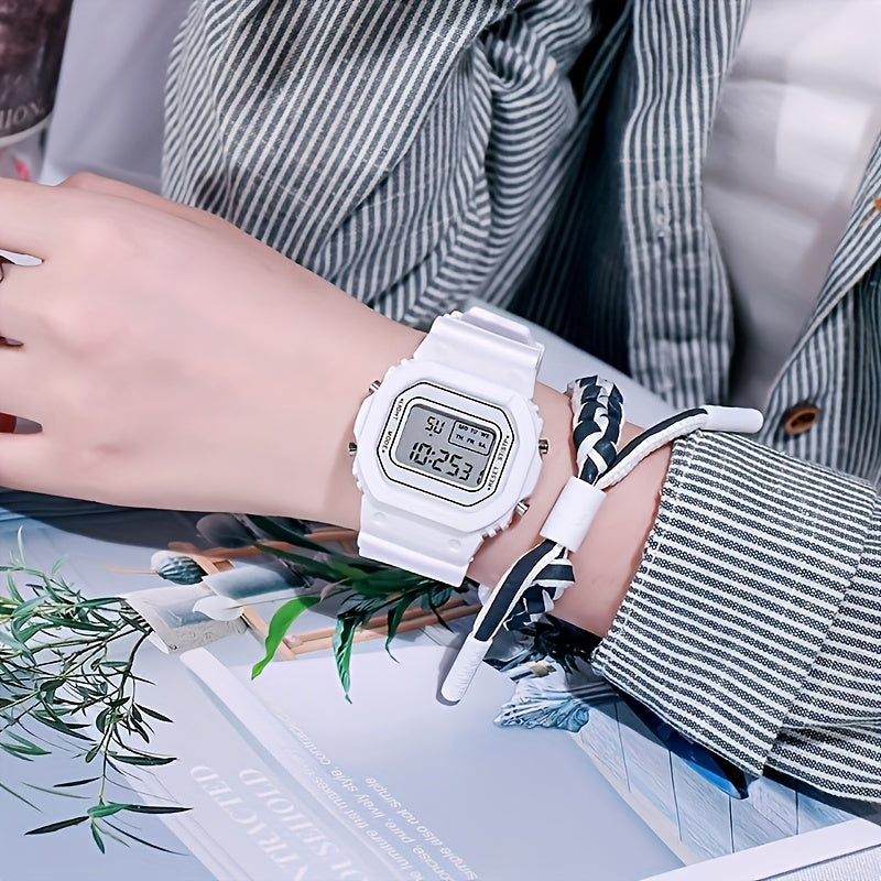 Multifunctional Small Square Electronic Watch Teenager Outdoor Sports