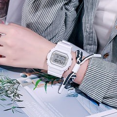 Multifunctional Small Square Electronic Watch Teenager Outdoor Sports