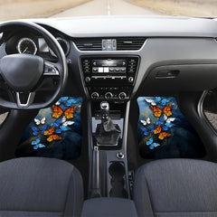 4pcs Colorful Butterflies Car Floor Mats Water Absorbent Non-Slip