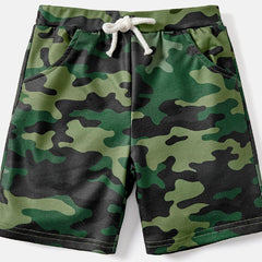Boys Camouflage & Letter Print Shorts for Summer Outdoor