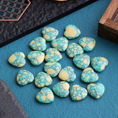 12PCS Healing Crystal Palm Polished Heart Shaped Gemstones Set For Reiki Energy