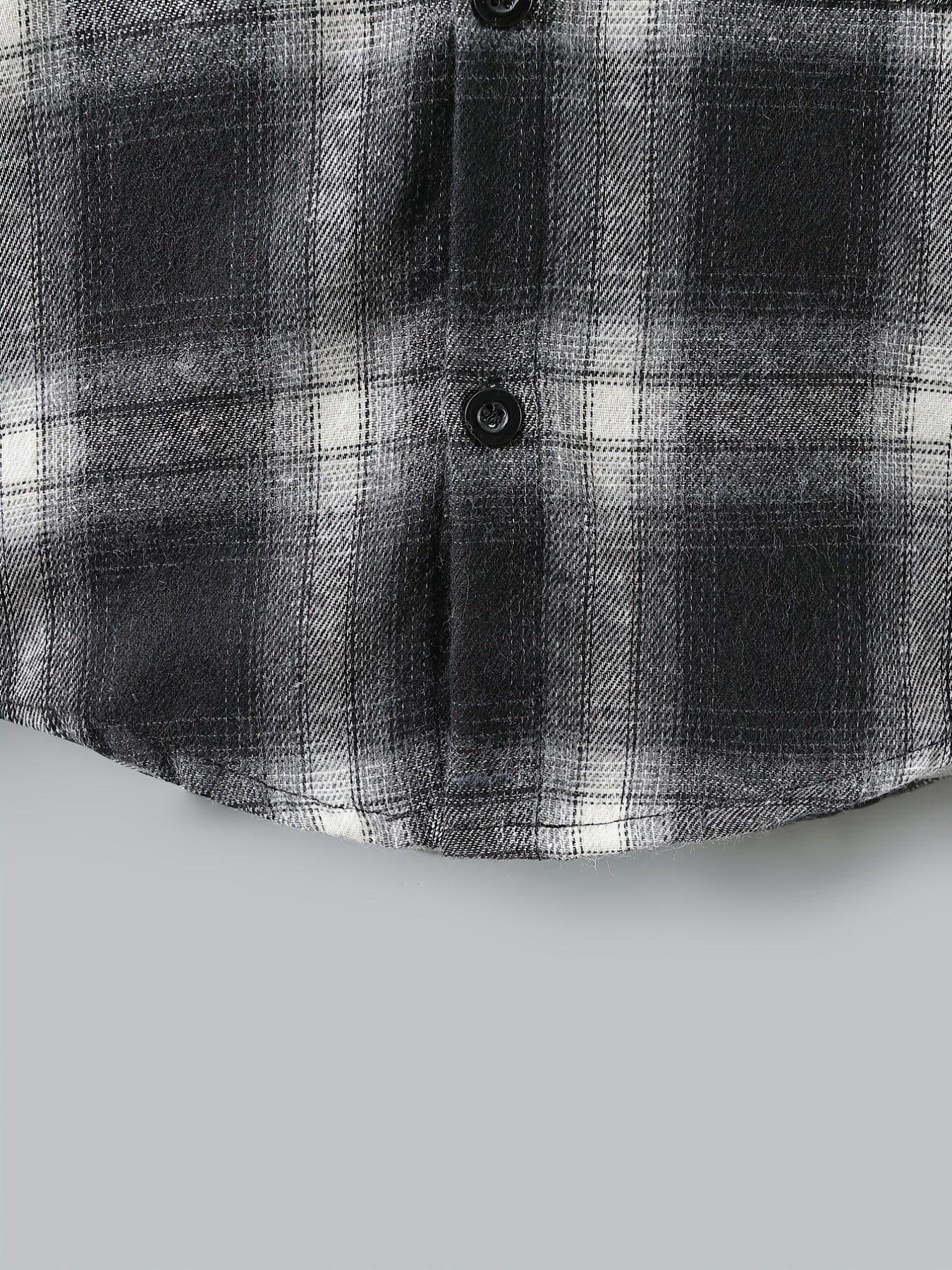Boys Plaid Hoodie Button Long Sleeve Patchwork Jacket Top