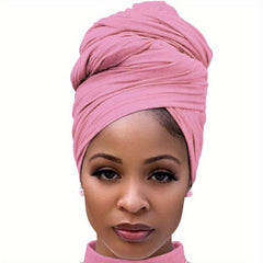 Pleated Head Wrap Big Turban Cap Extra Long Head Scarf