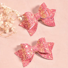 2pcs Sparkly Sequin Bow Hair Clips - Girls' Hair Accessories