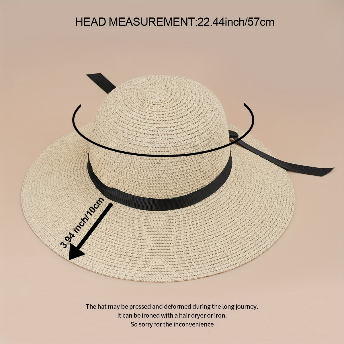 Foldable Straw Hat All-match Beach Sun Bucket Hat