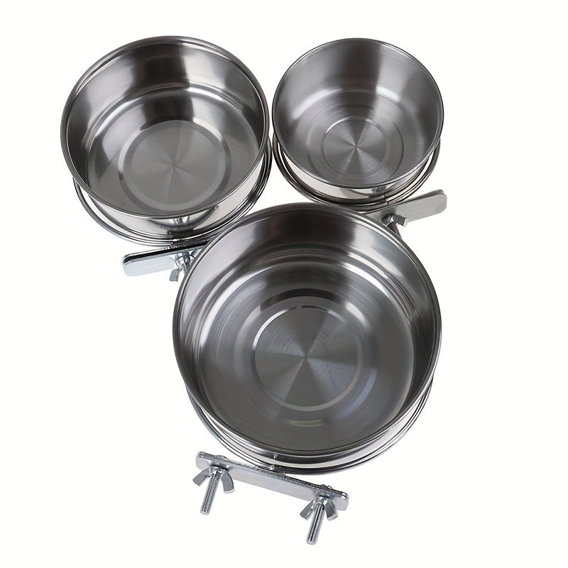 Stainless Steel Bird Feeder Parrot Food Bowl Feeding Box for Small Animal