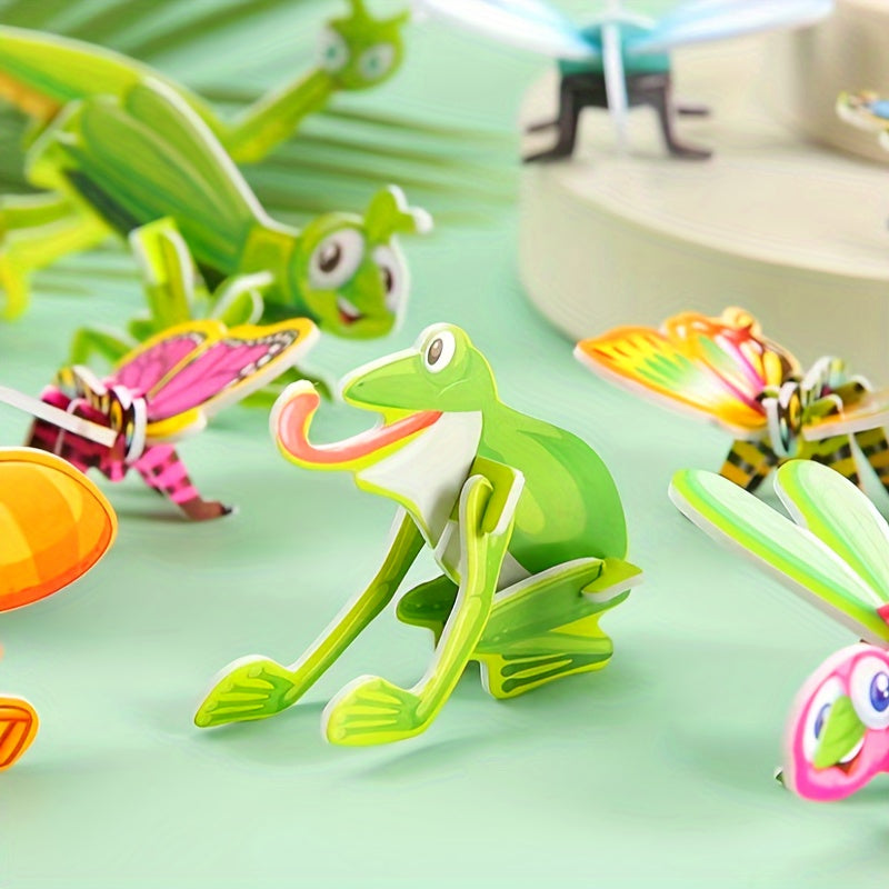 10pcs Cartoon Insect 3D Puzzle DIY Puzzle Party Small Gift Random Pattern