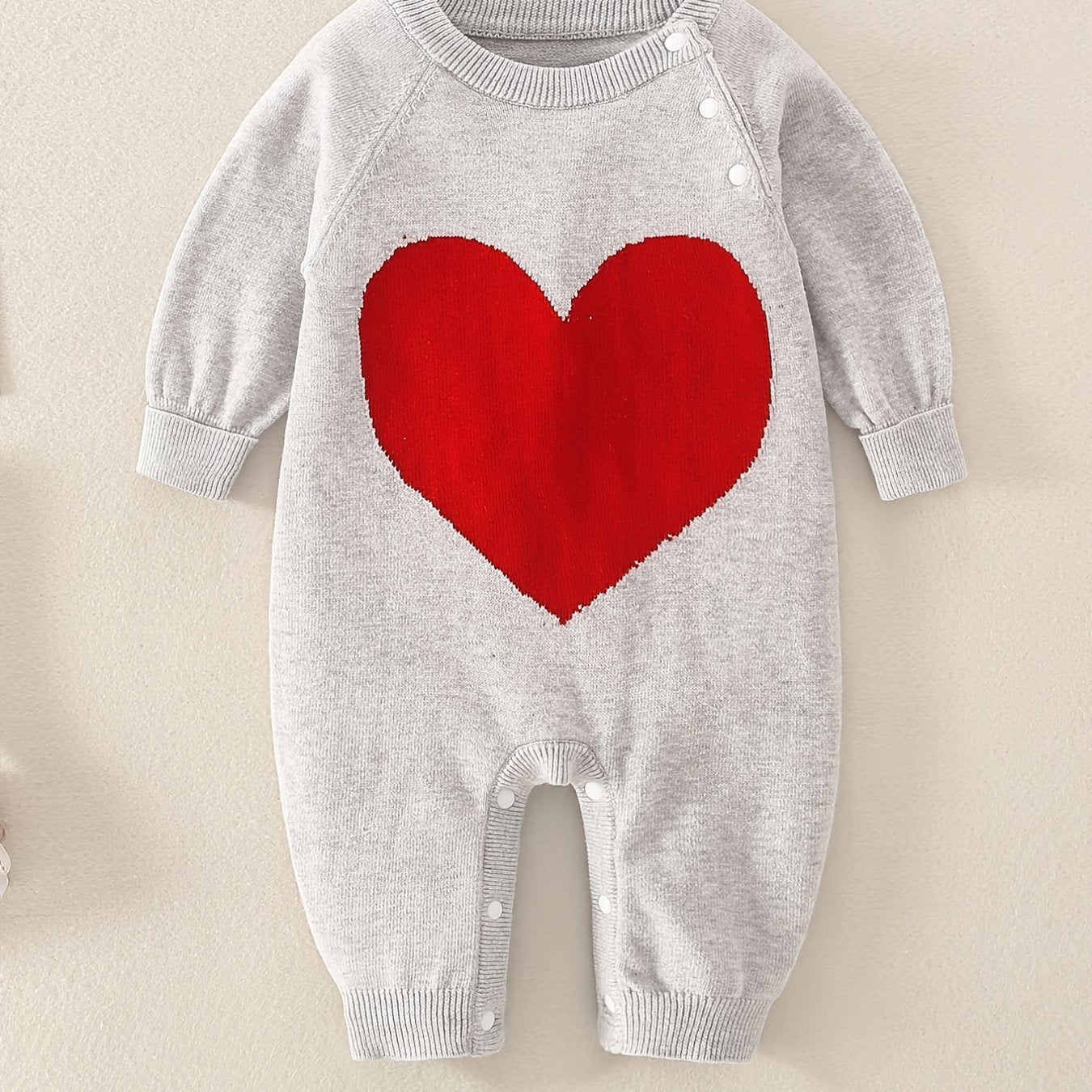 Baby Boys Knit Romper Heart Print Autumn Spring Kids Clothes