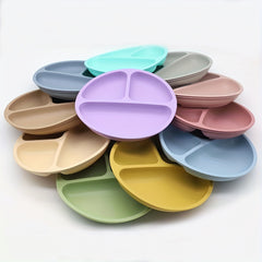 Baby's Suction Dinner Plate Silicone Tableware