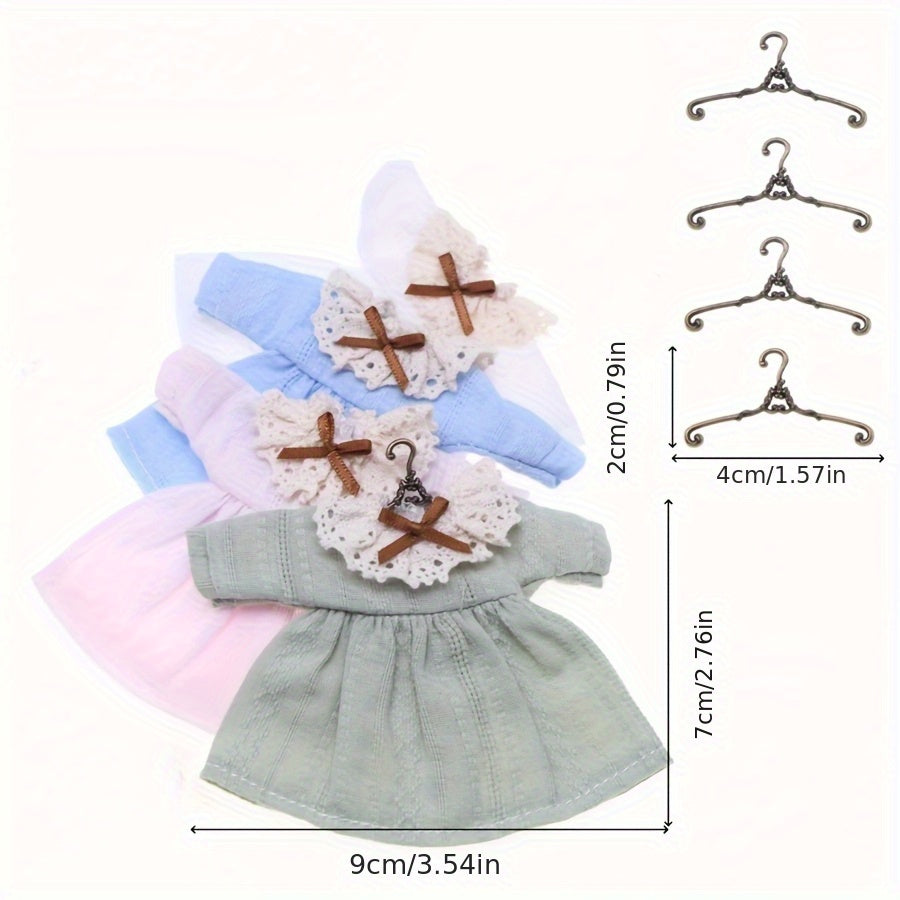 Dollhouse Skirt and Accessories Set Lace Trim Bow Detail Textured Fabric