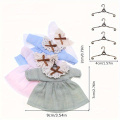 Dollhouse Skirt and Accessories Set Lace Trim Bow Detail Textured Fabric