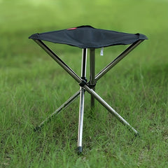 Telescopic Folding Stool Stainless Steel Outdoor Camping Fishing