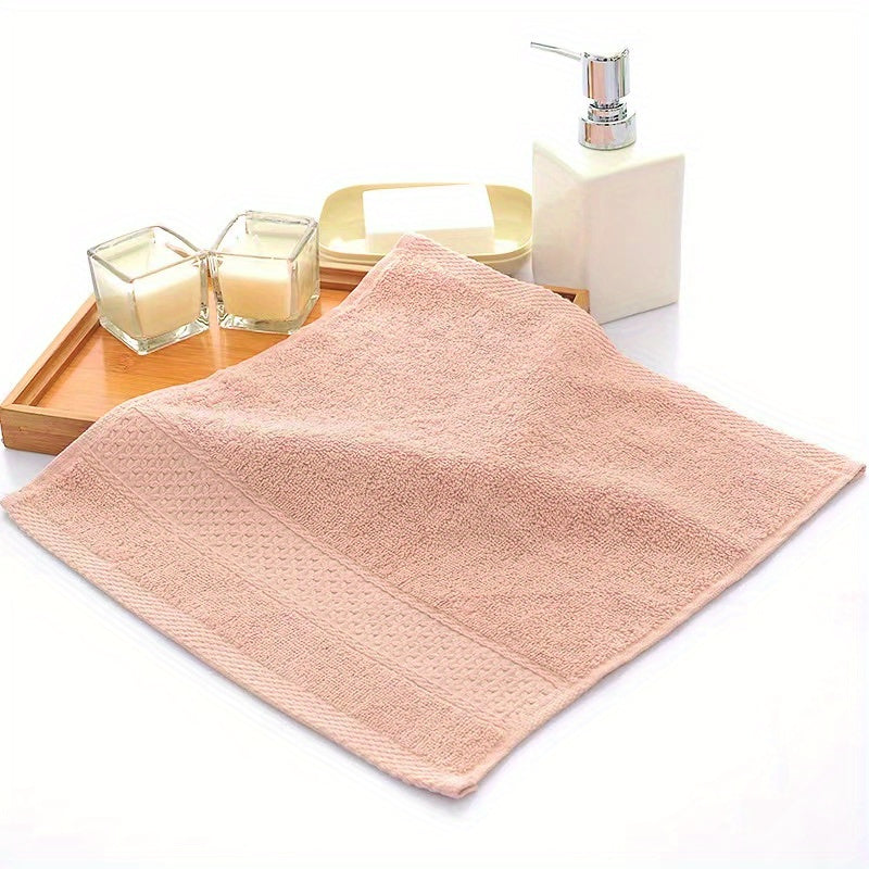 3pcs Kids Square Face Towels Plain Cotton Absorbent Towel