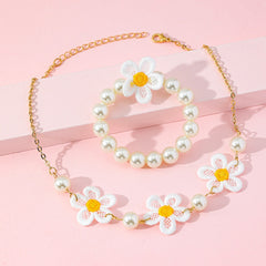 Girls Embroidered Flower Accessories Set