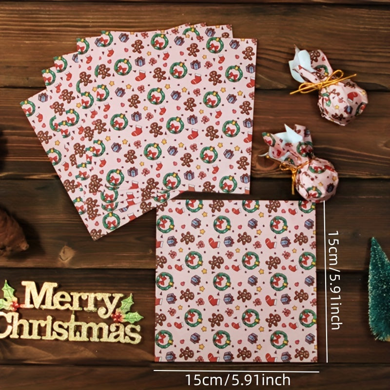 48pcs Christmas Origami Set Educational Diy Paper Mini Gift Wrapping Paper